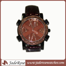 Fashionable and Decorative Diamond with Leather Watch